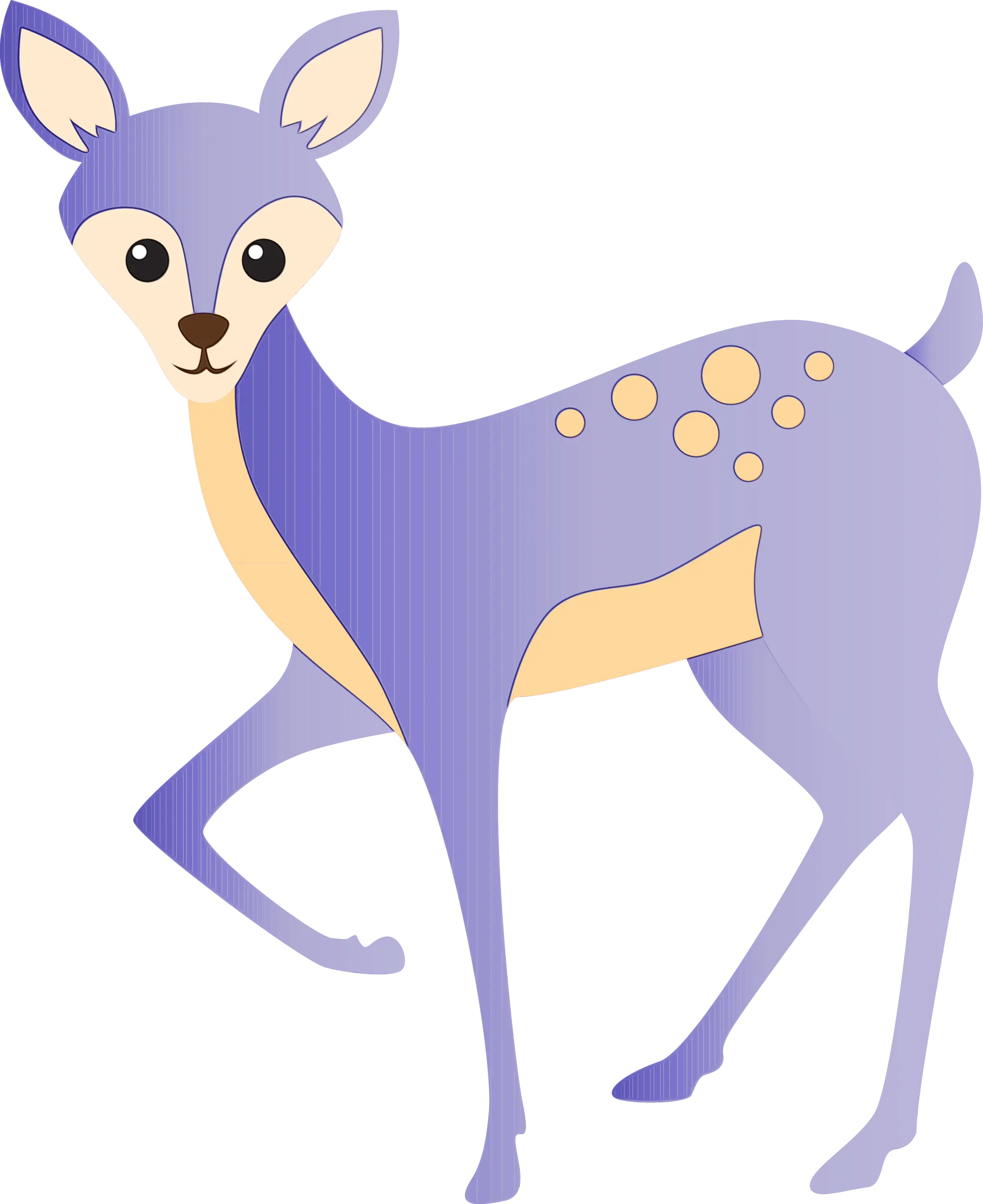 Purple Cartoon Deer Illustration