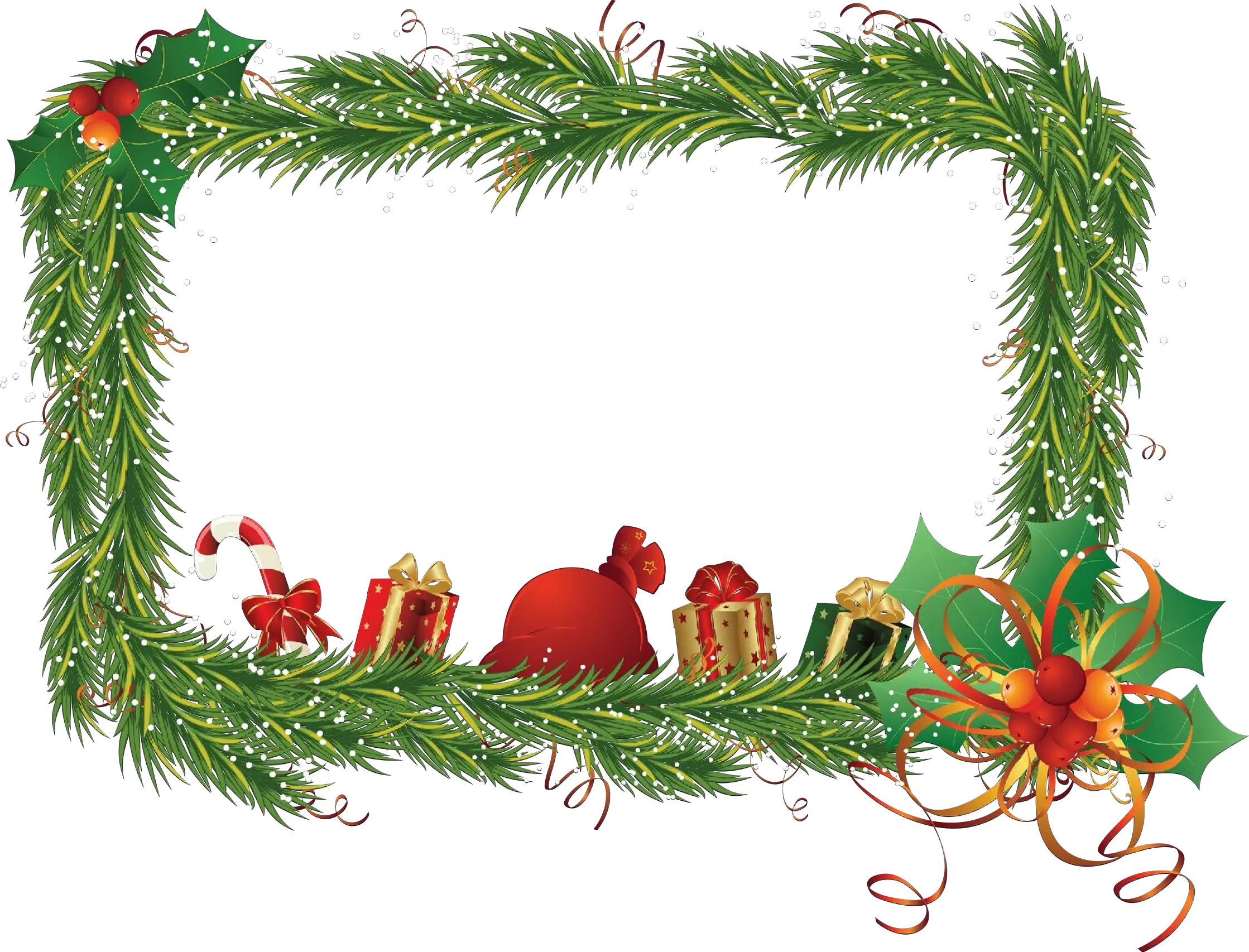 Christmas Garland Frame with Gifts