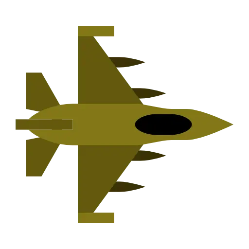 Military Fighter Jet in Top View