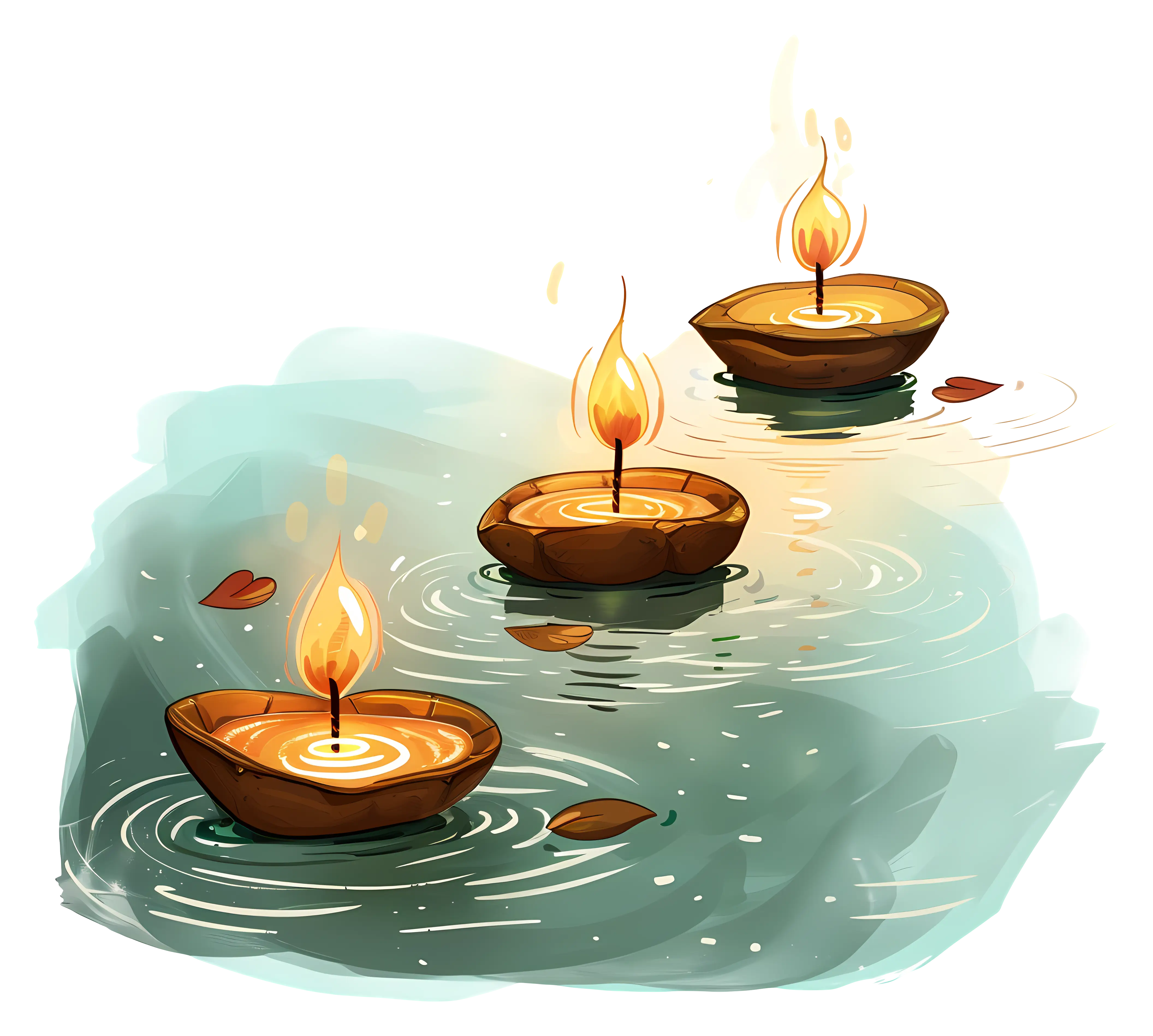 Beautiful Floating Candles on Water