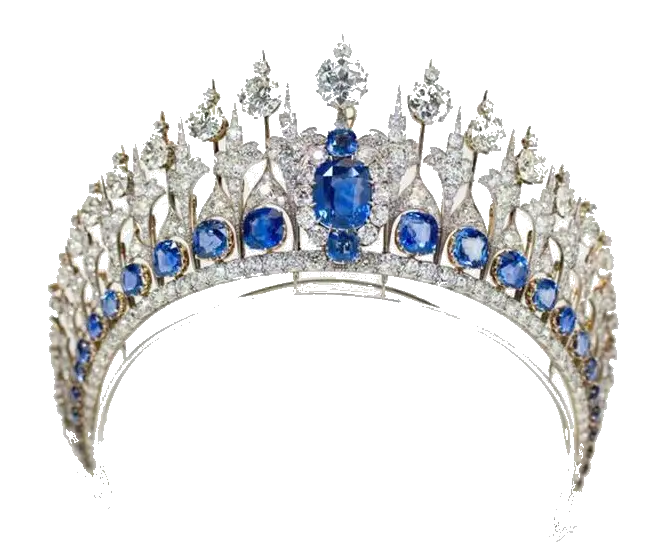 Blue Sapphire Tiara with Diamonds