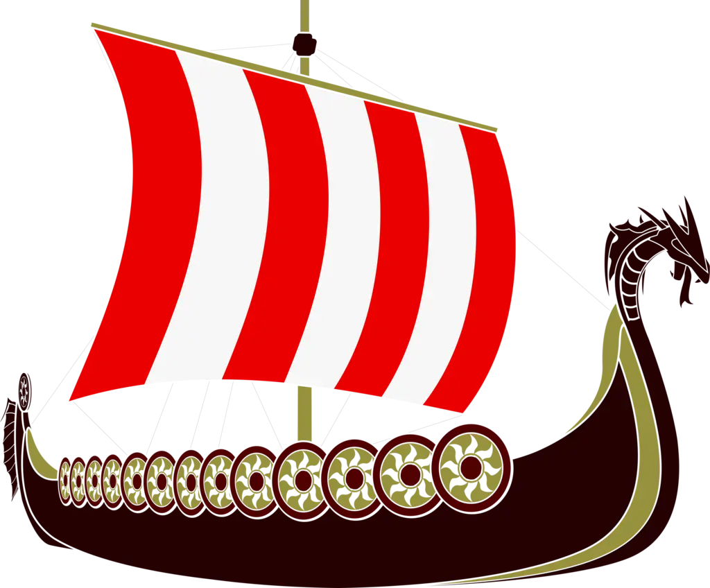 Viking Ship with Dragon Head