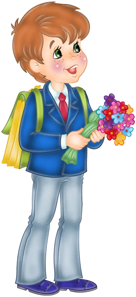 Boy Holding Flowers
