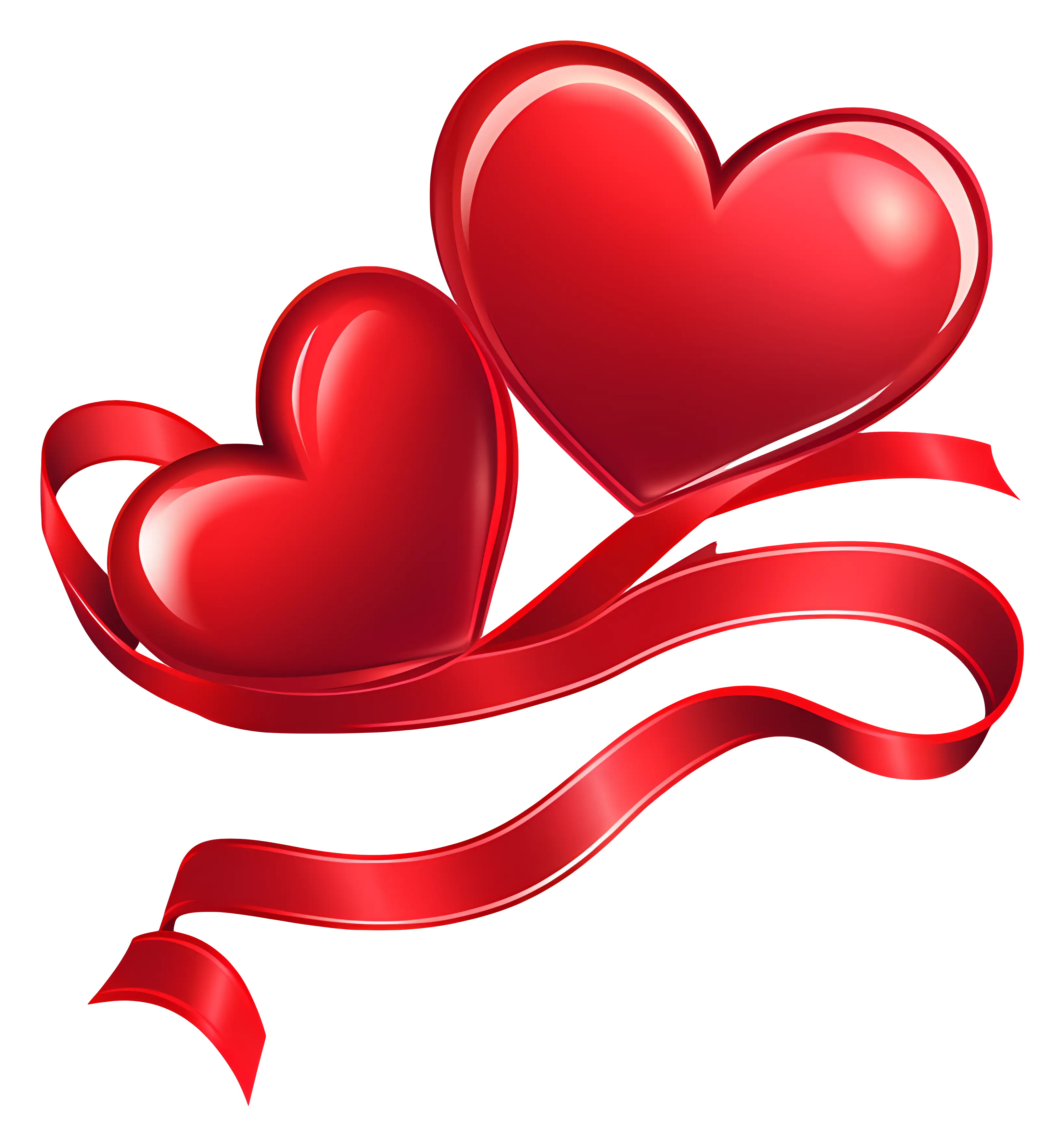 Romantic Red Hearts with Ribbon Design