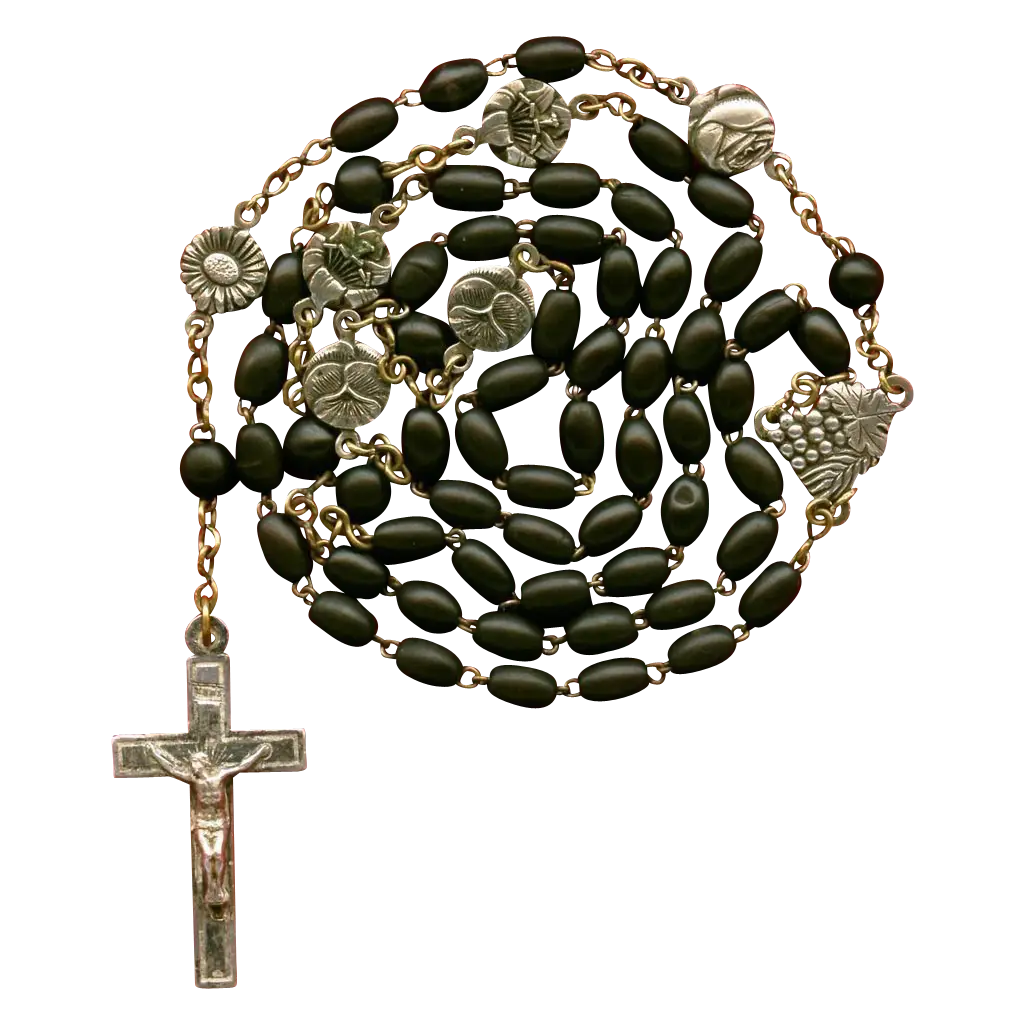 Black Rosary with Cross