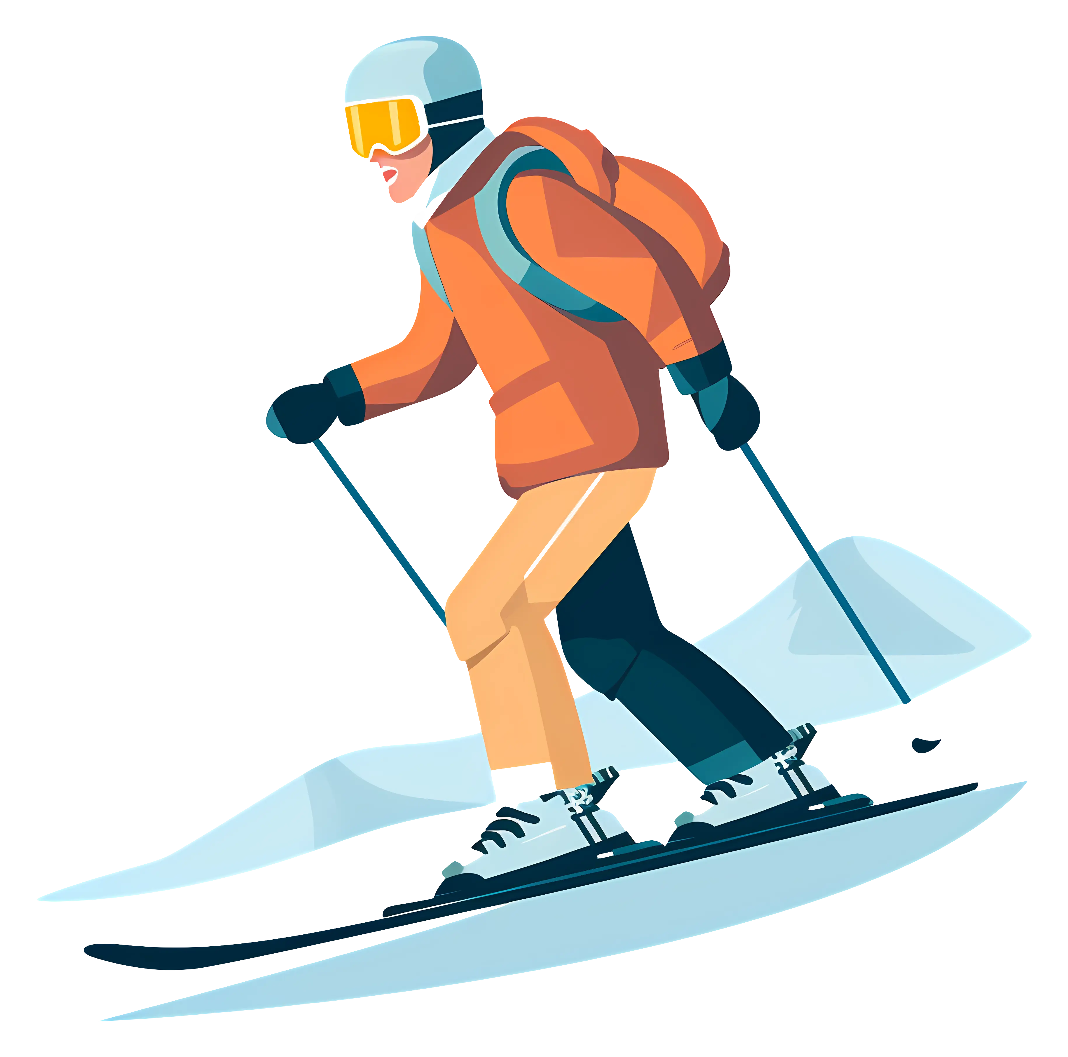 Skiing Enthusiast in Winter Gear