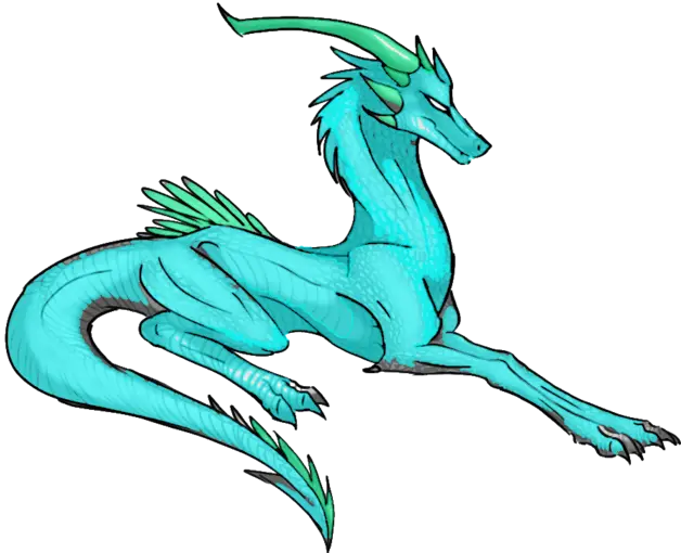 Turquoise Dragon Illustration in Artistic Style