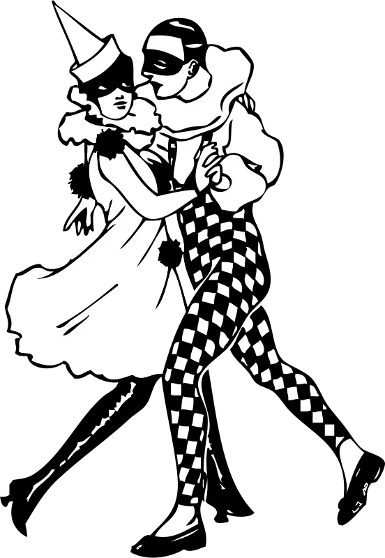 Masked Couple Dancing at Masquerade