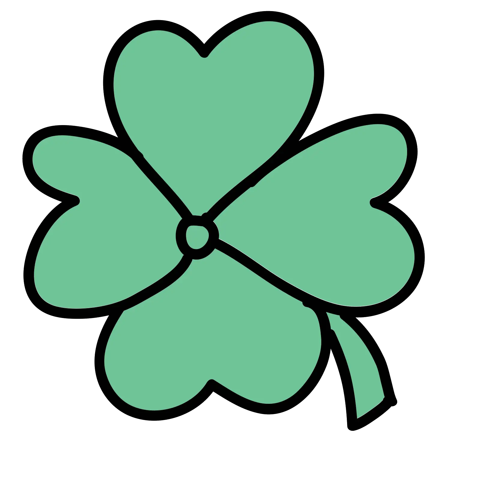 Green Four-Leaf Clover Illustration