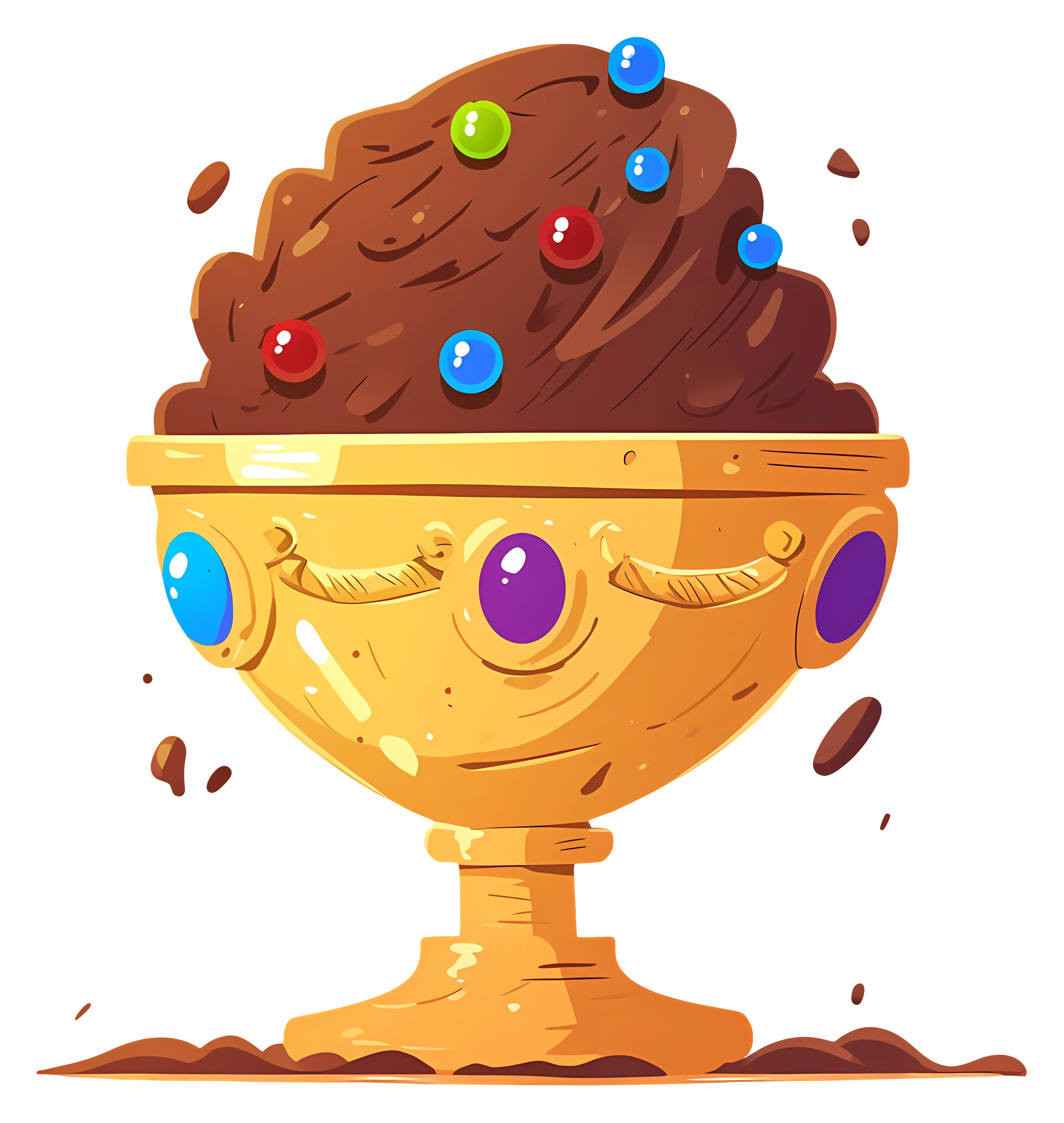 Chocolate Dessert in Golden Cup