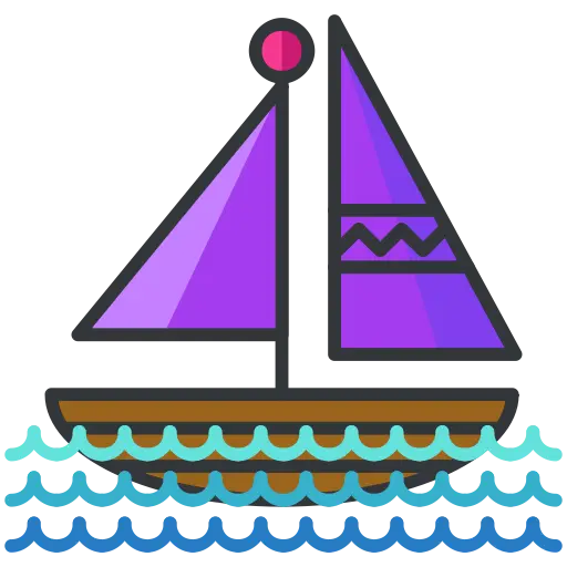 Purple Sailboat on the Water