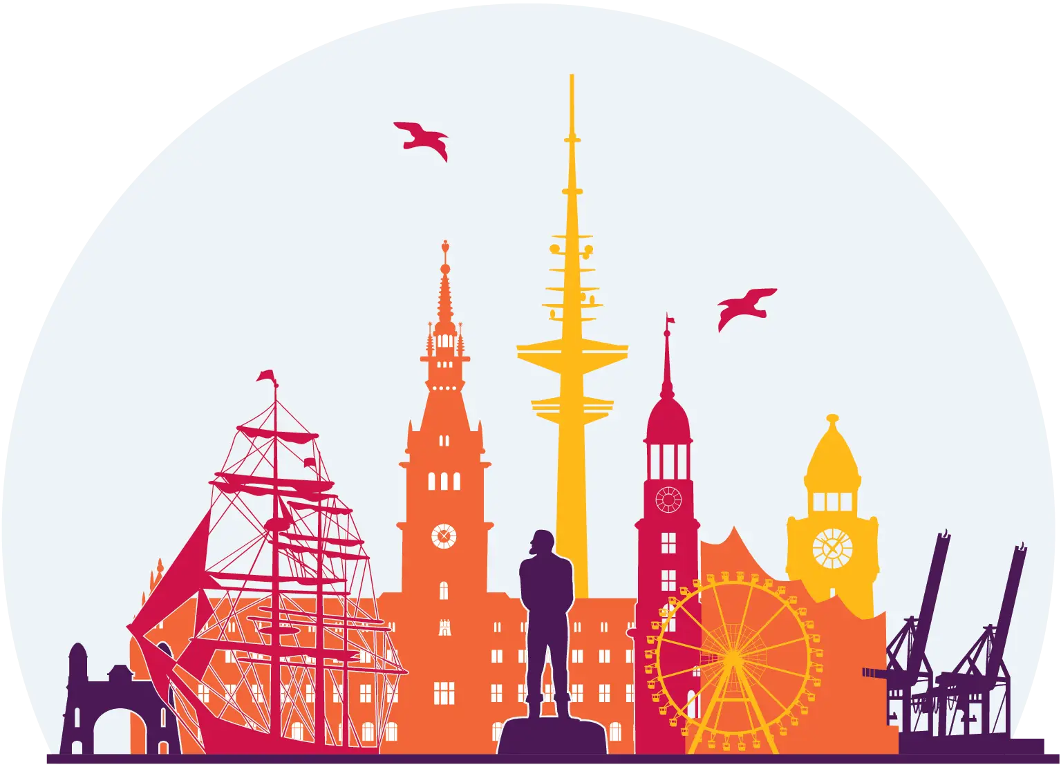 Colorful City Skyline