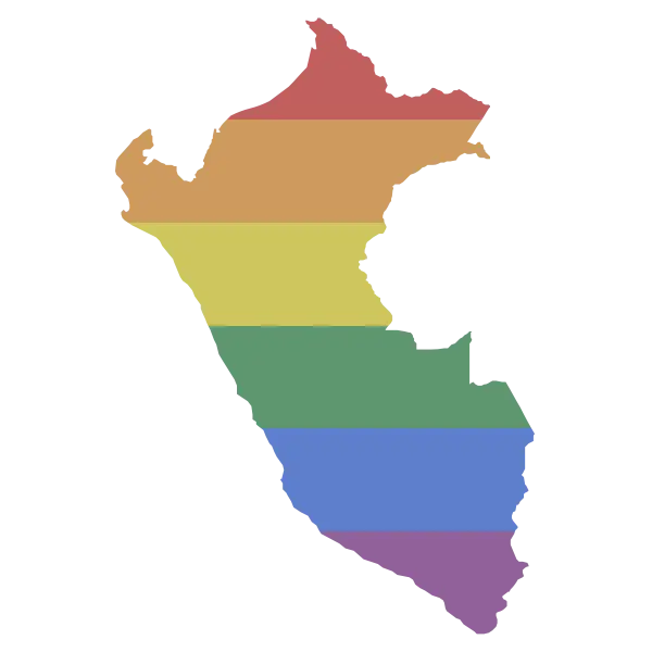 Colorful Rainbow Map of Peru