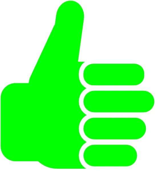Green Thumbs Up Icon Symbolizing Approval