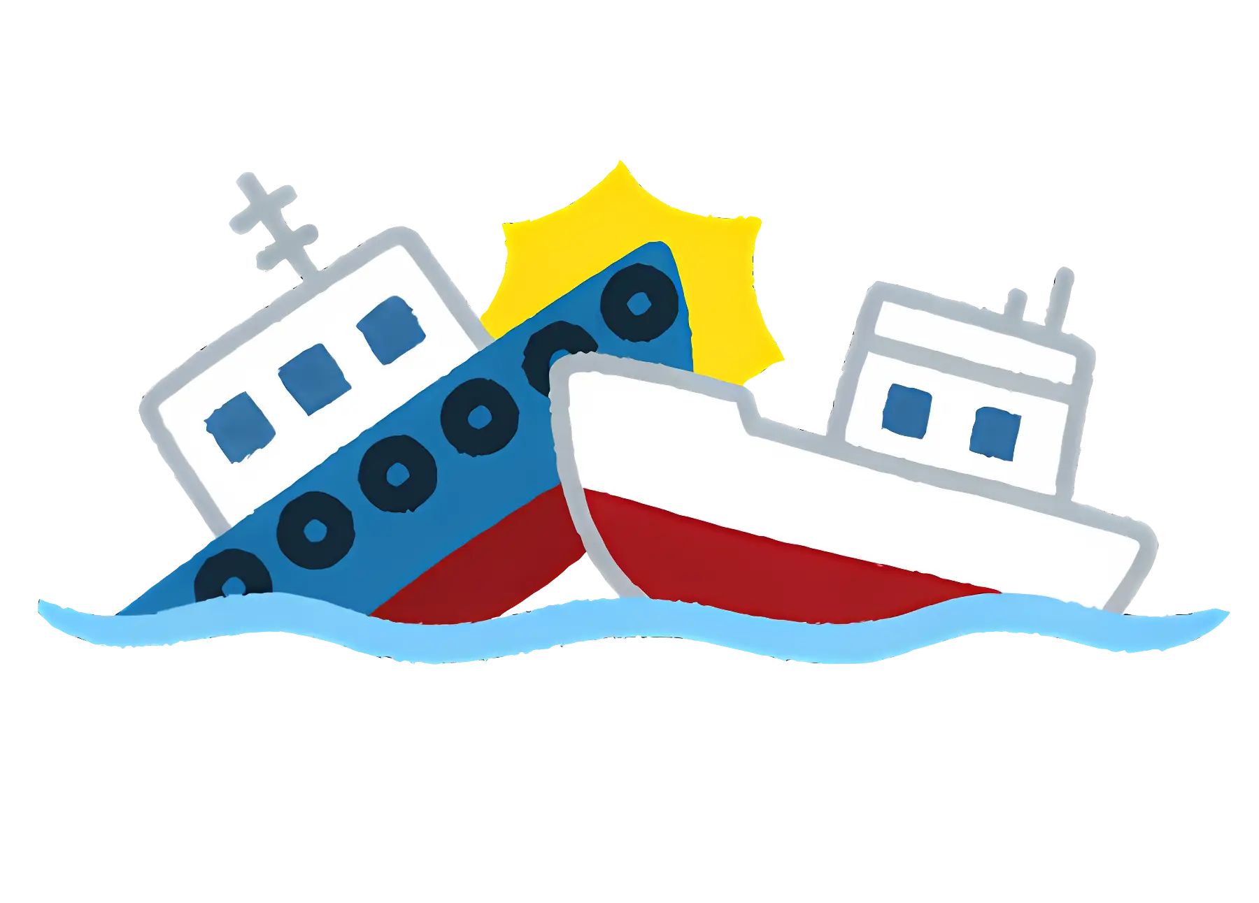 Boat Collision Illustration