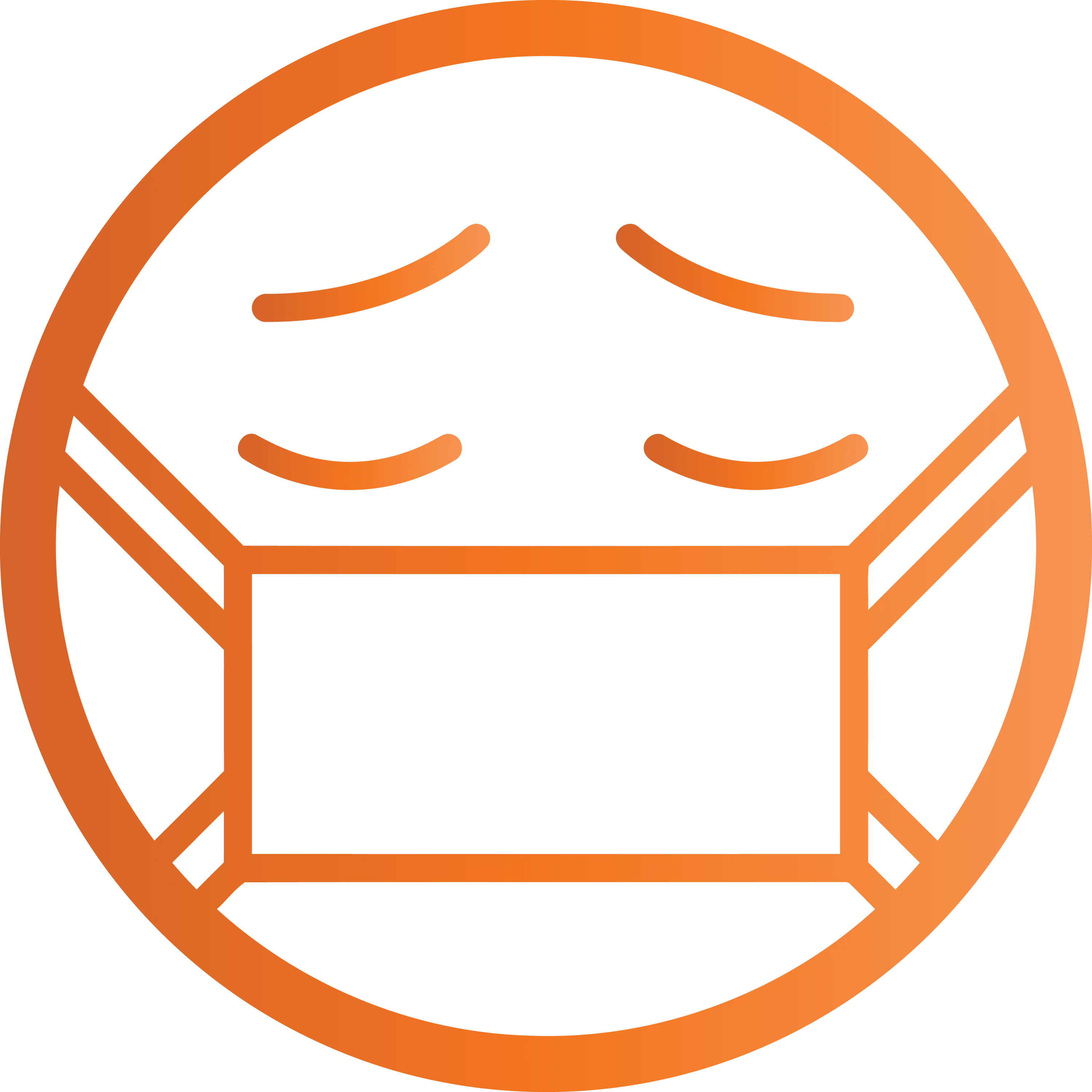 Orange Face Mask Icon Representing Health Safety