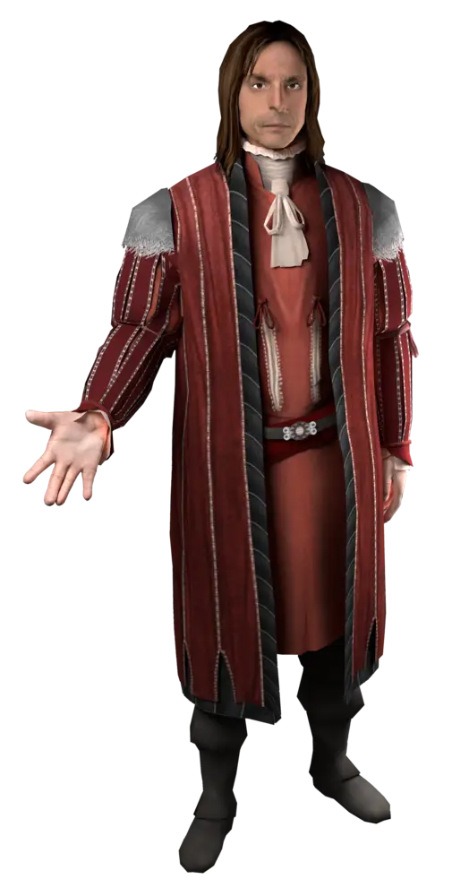 Medieval Man in Red Costume