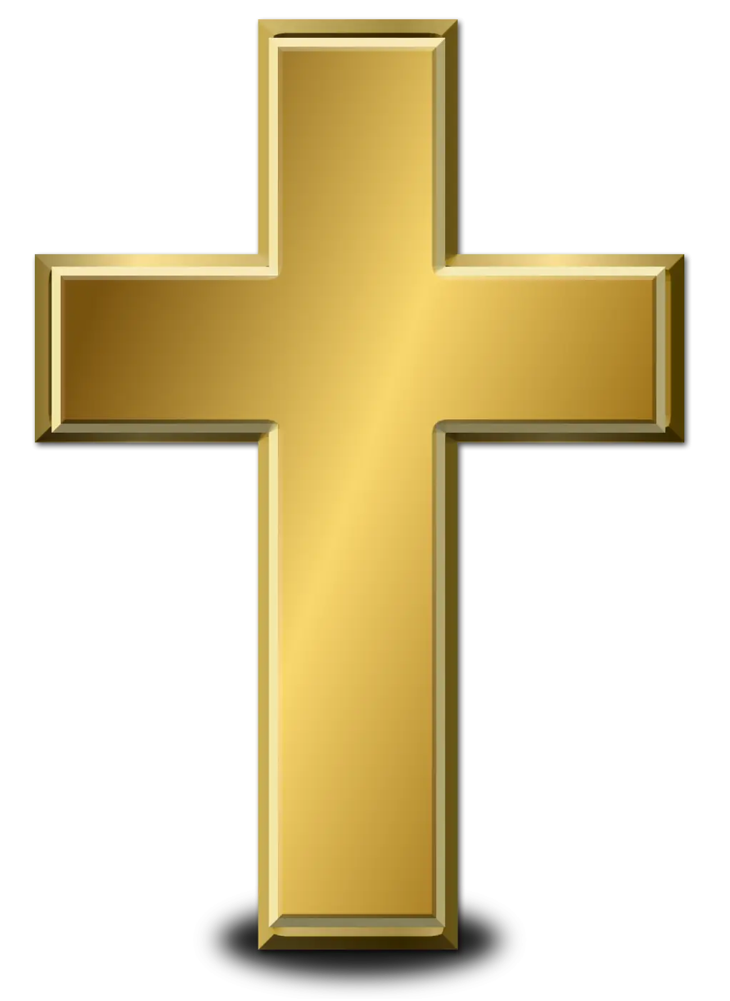 Golden Christian Cross Symbol
