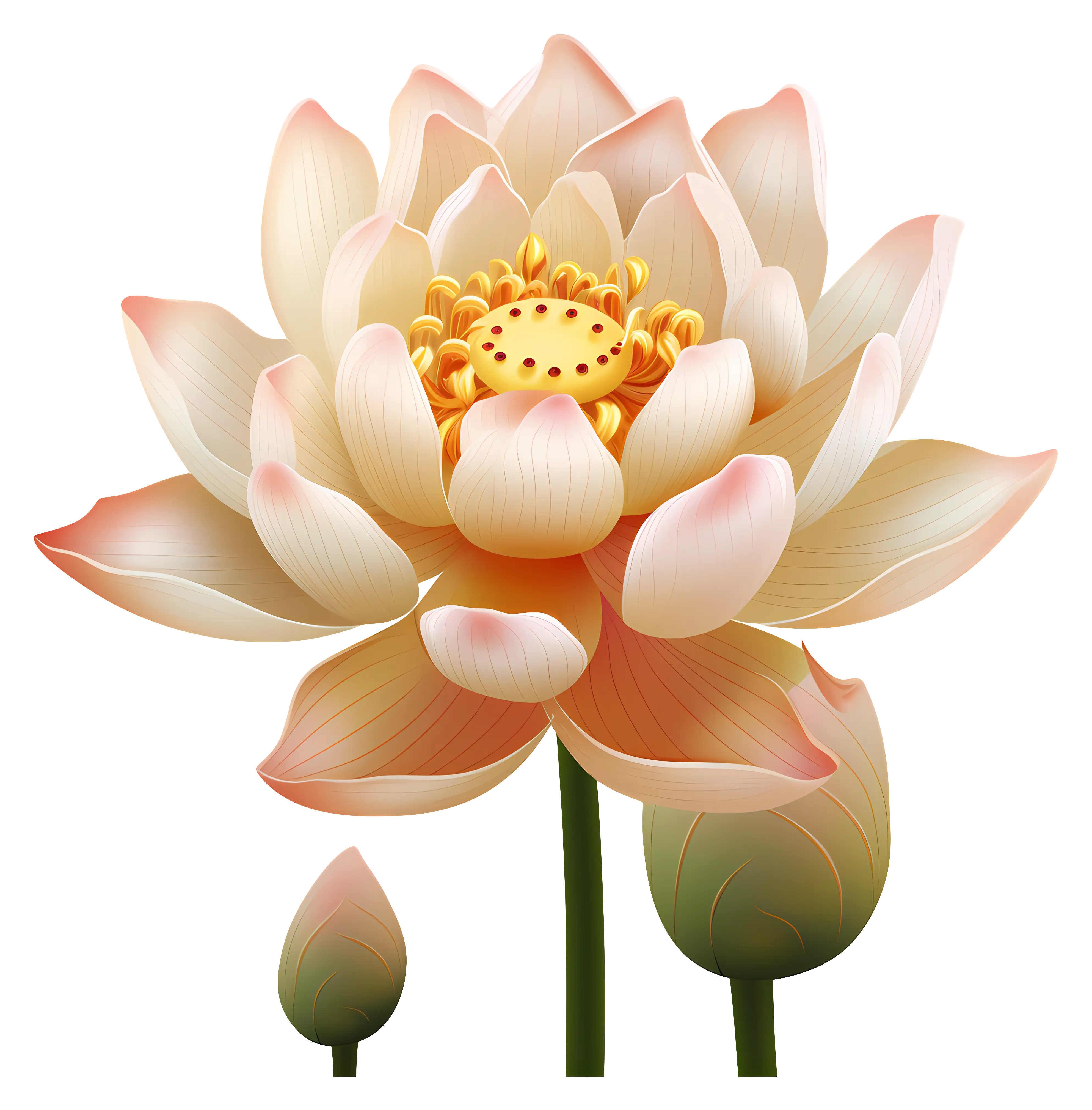 Illustration of a Lotus Flower in Bloom