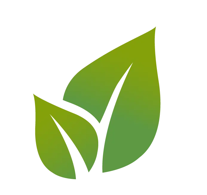 Green Leaf Icon Symbolizing Nature and Sustainability