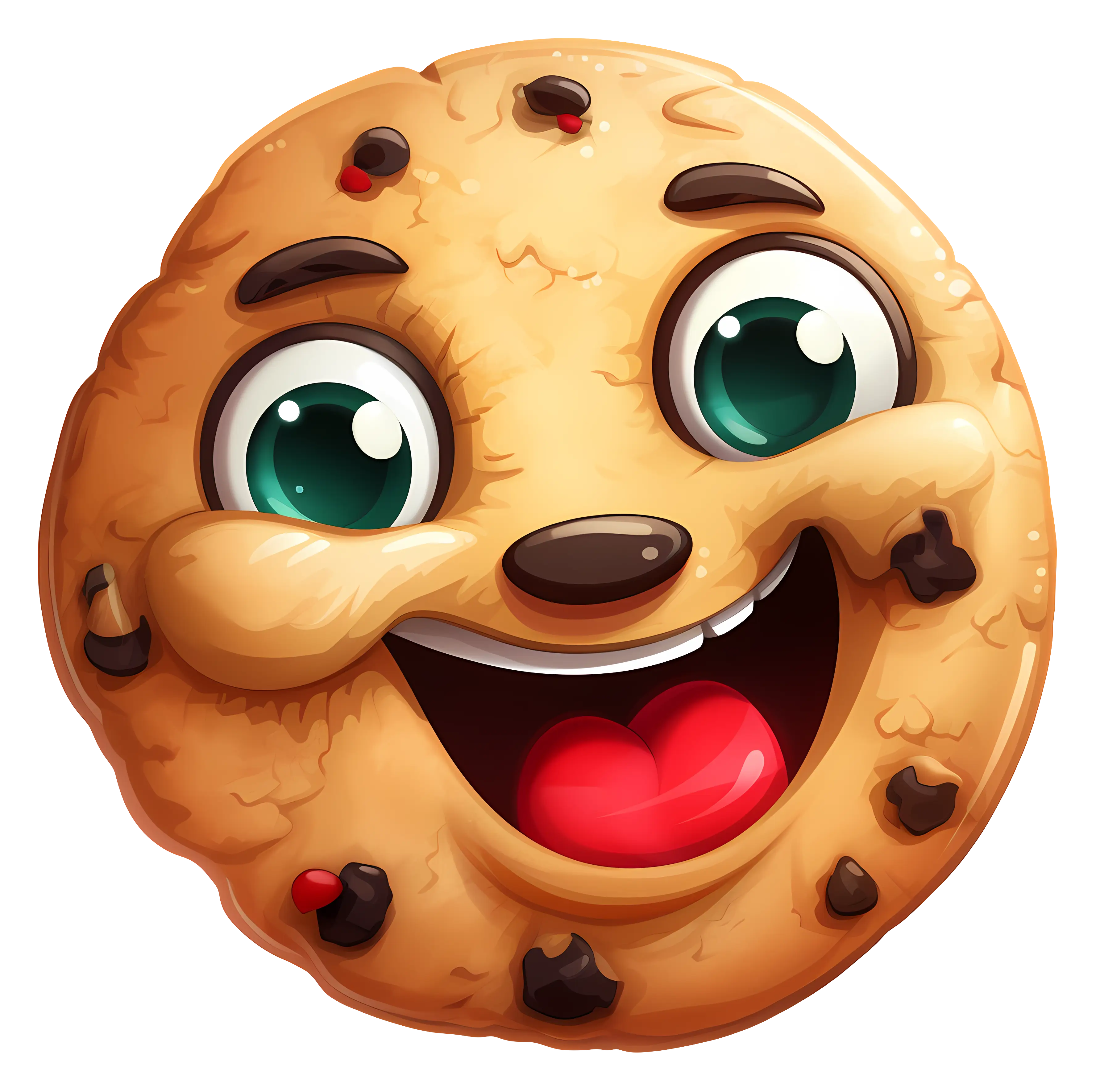 Cartoon Cookie with Happy Face