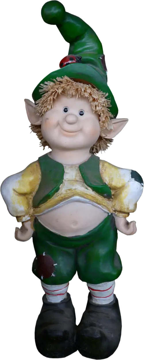 Cute Elf Figurine in Green Outfit for Christmas