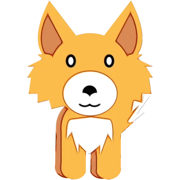 Orange Cartoon Fox Character