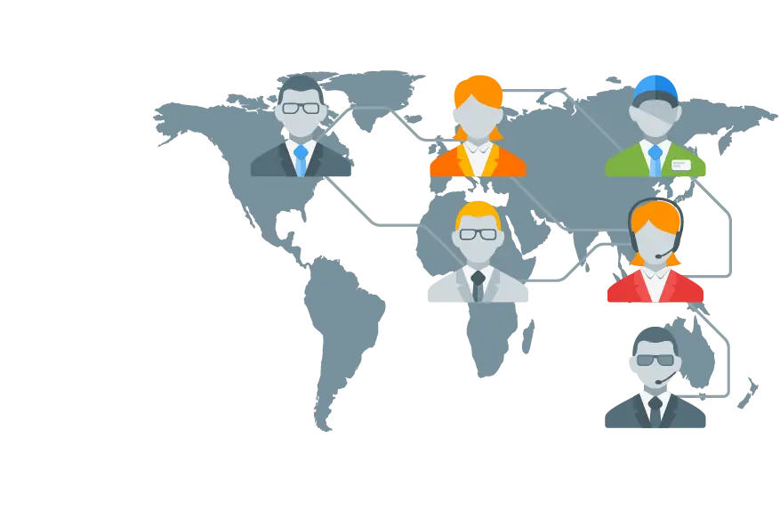 World Map with Connected People