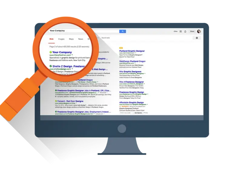 Search Results on Monitor Illustration