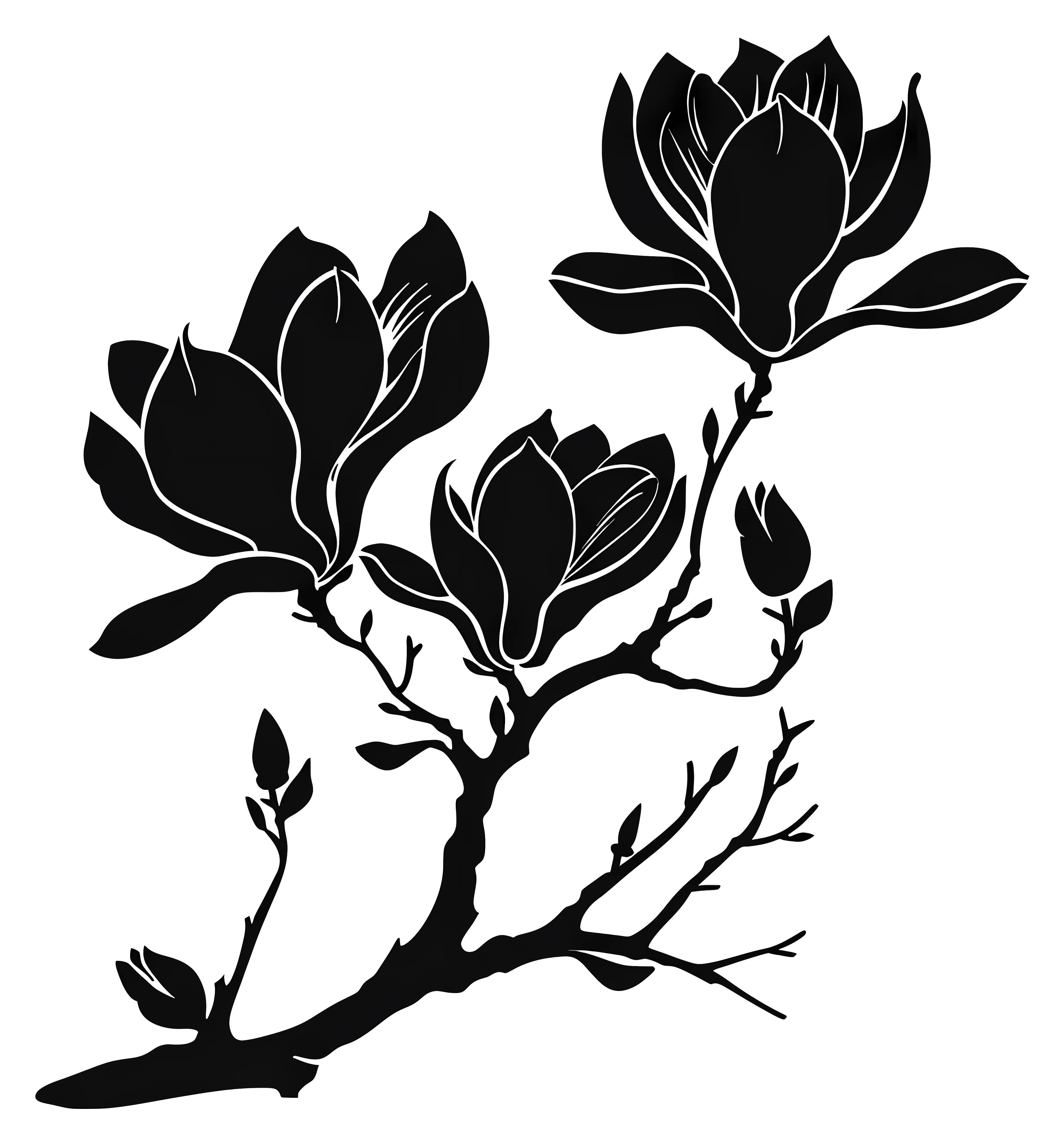 Black Flowers Silhouette