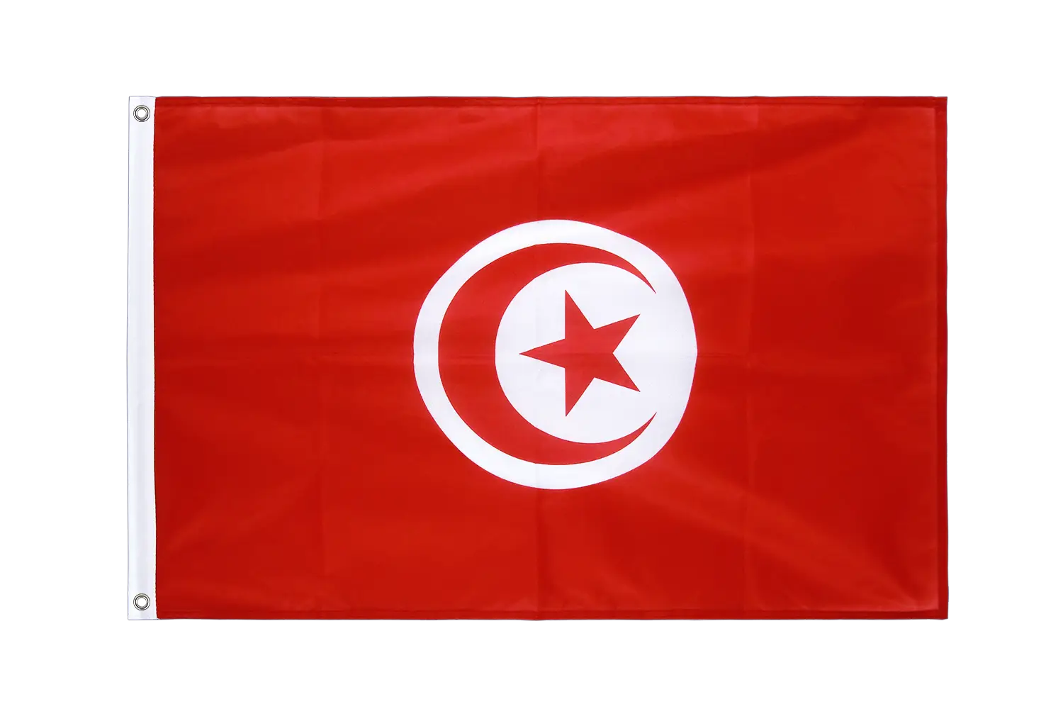 Flag of Tunisia with Crescent and Star