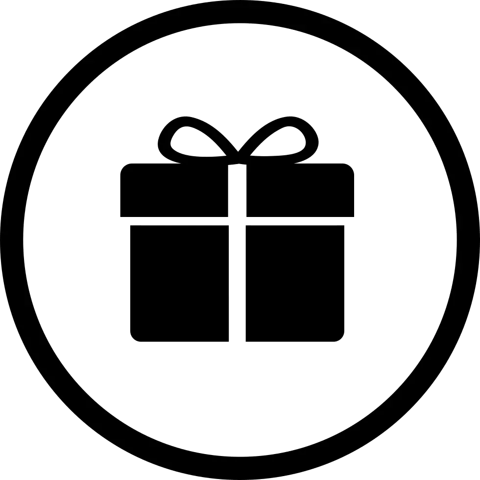 Gift Icon Inside a Circle
