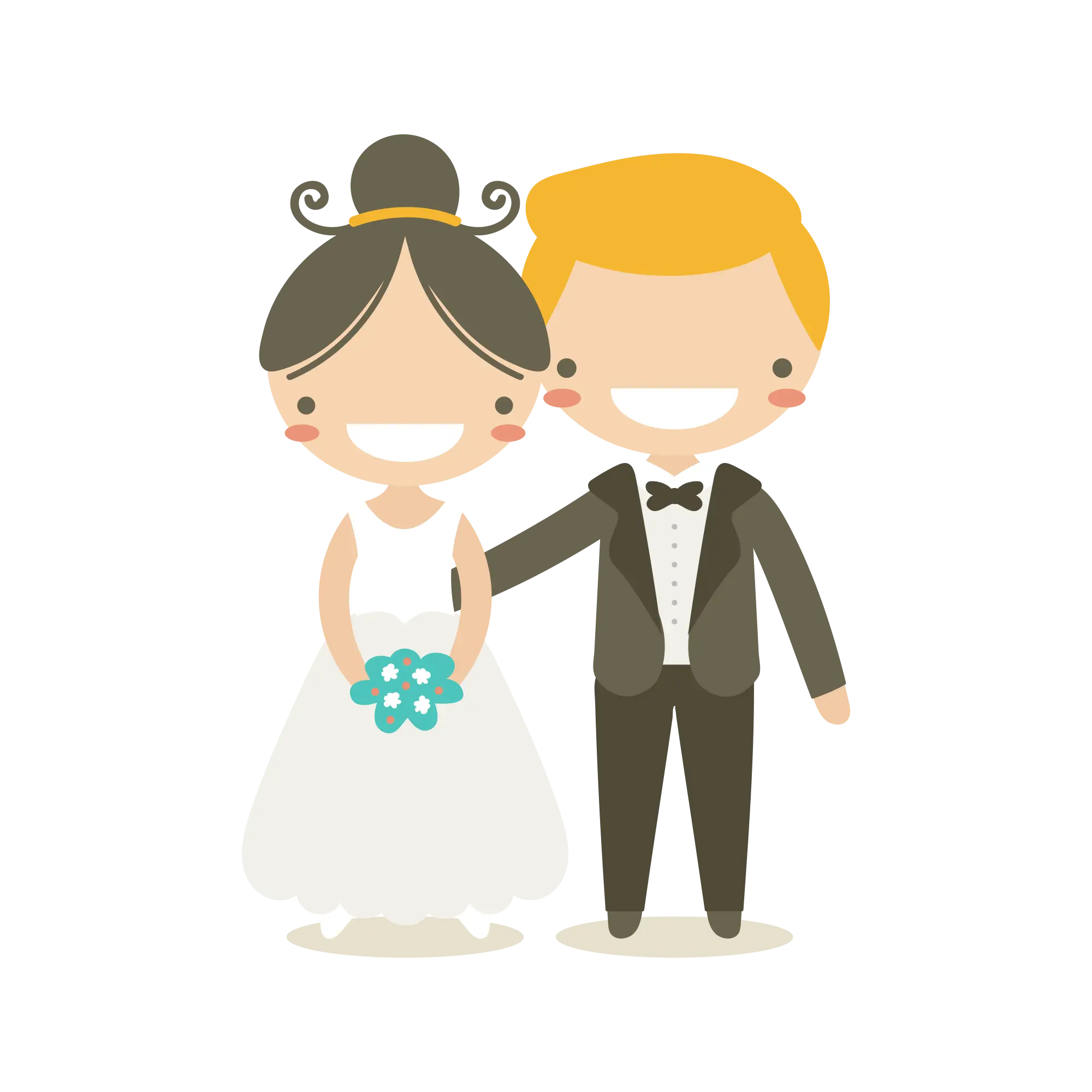 Cute Wedding Couple Illustration