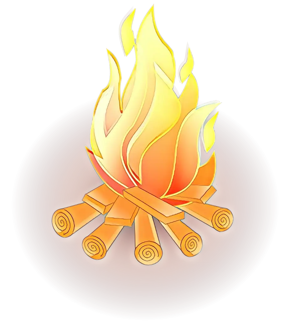 Illustration of a Campfire with Burning Flames