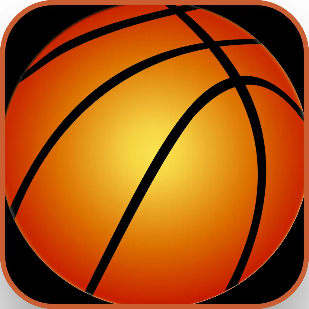 Basketball Icon in Orange with Black Lines