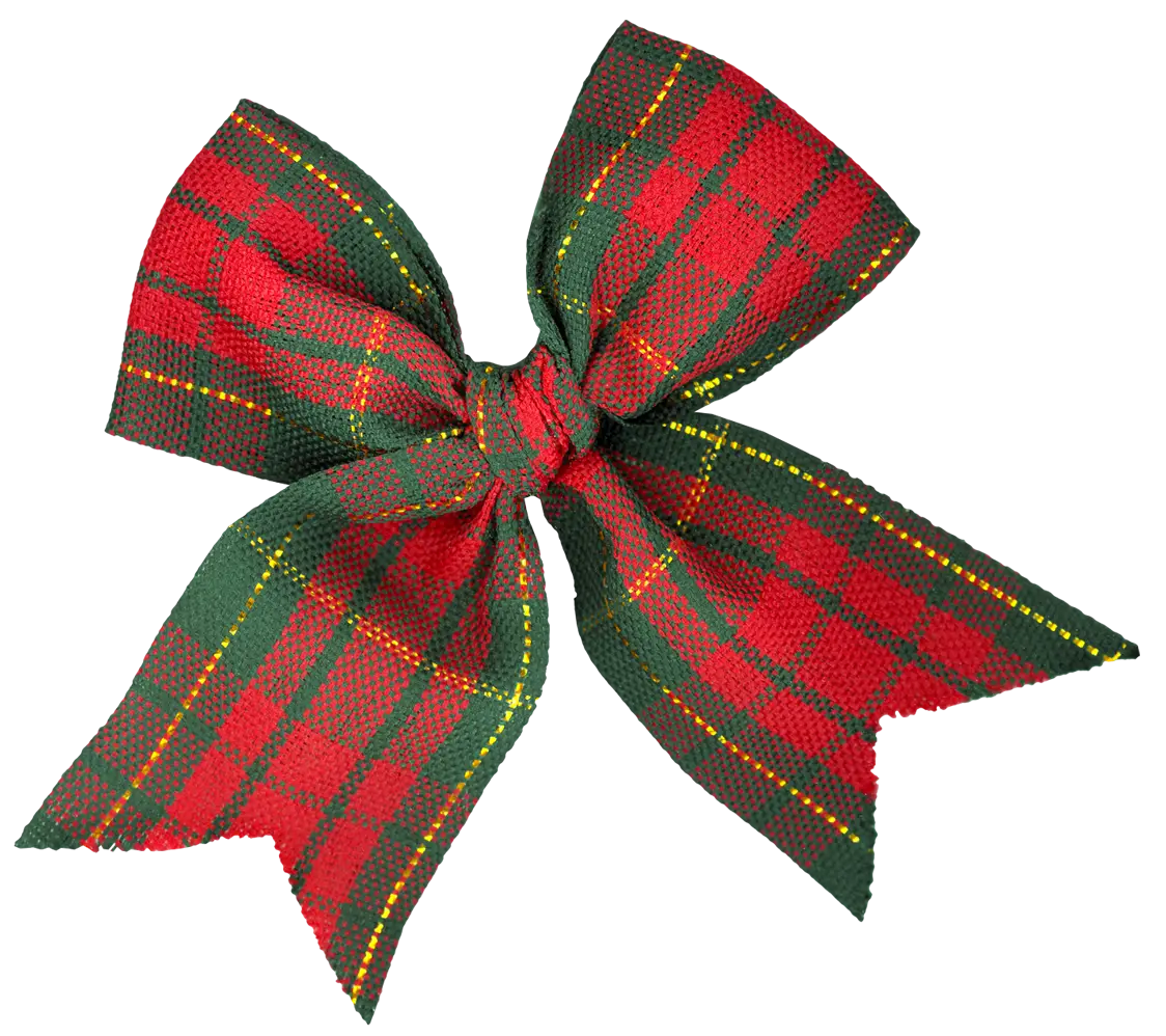 Red and Green Tartan Bow for Decoration
