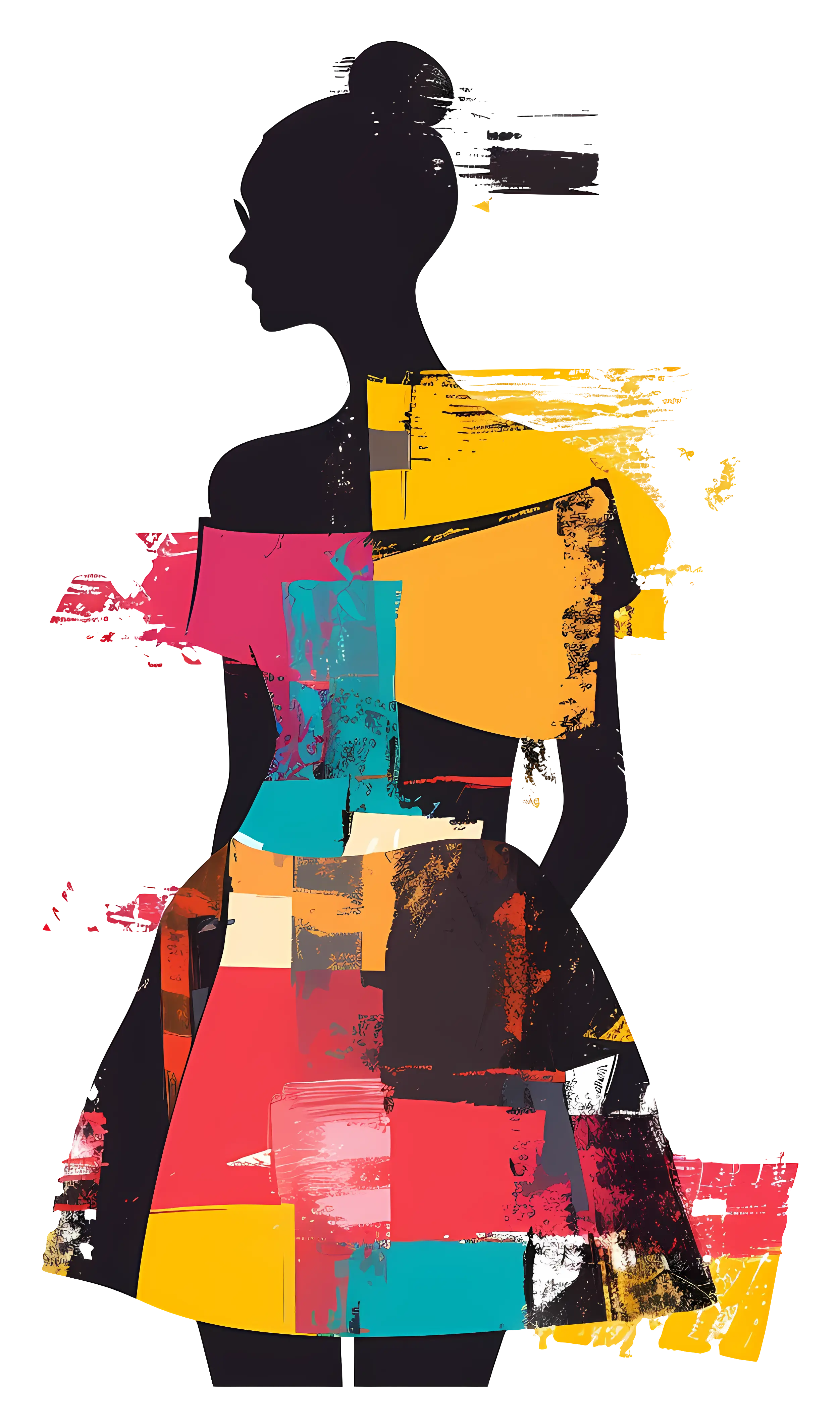 Modern Abstract Colorful Dress Illustration