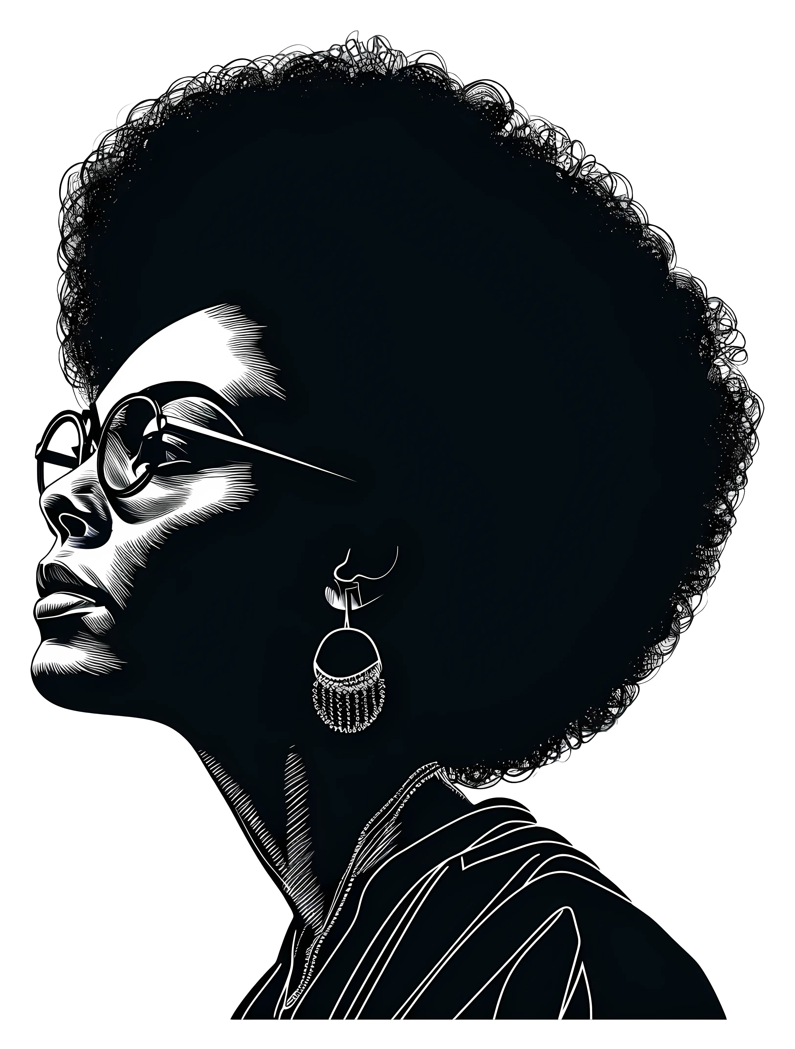 Stylish Woman with Earrings and Glasses