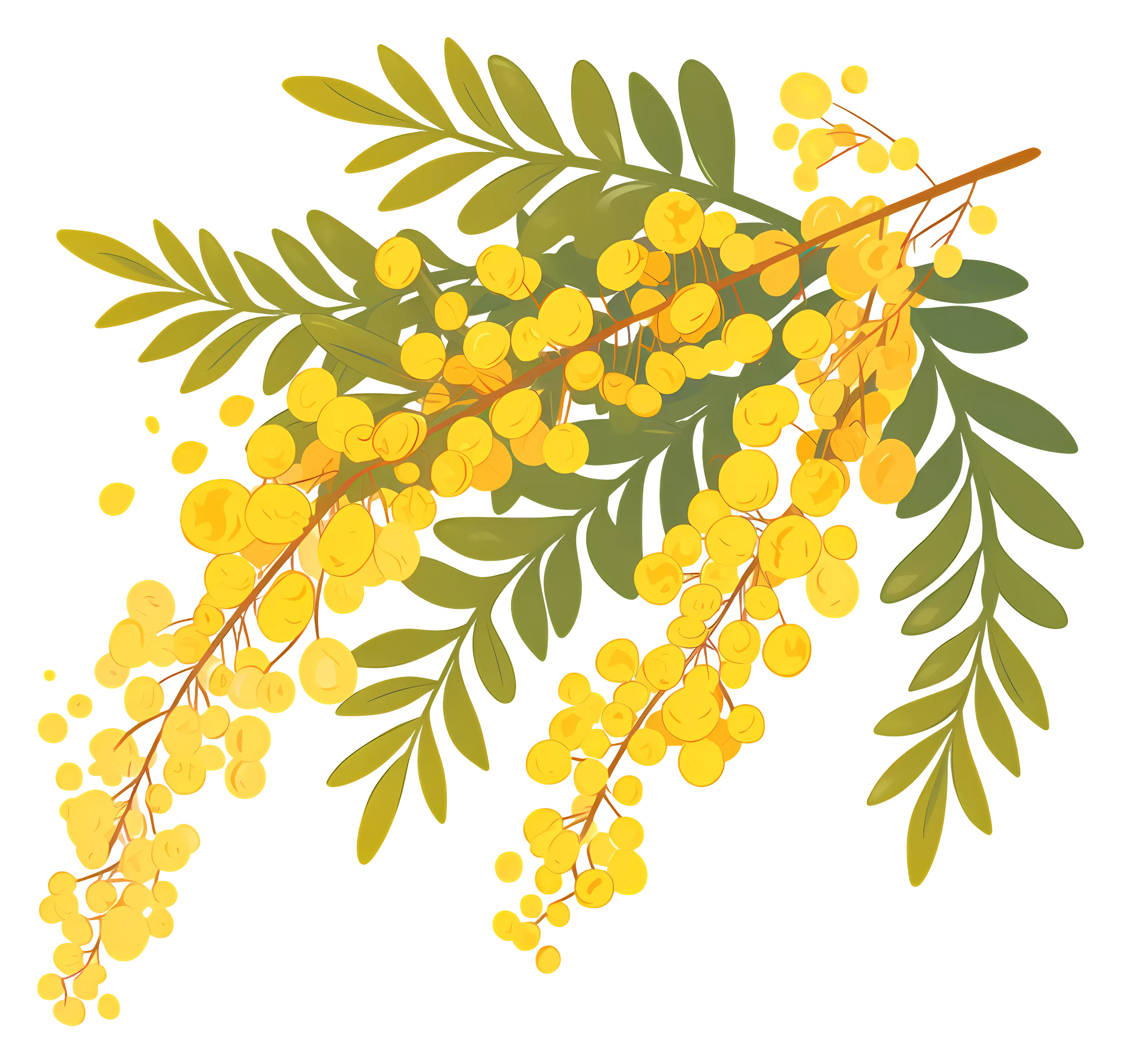 Yellow Flowers and Leaves