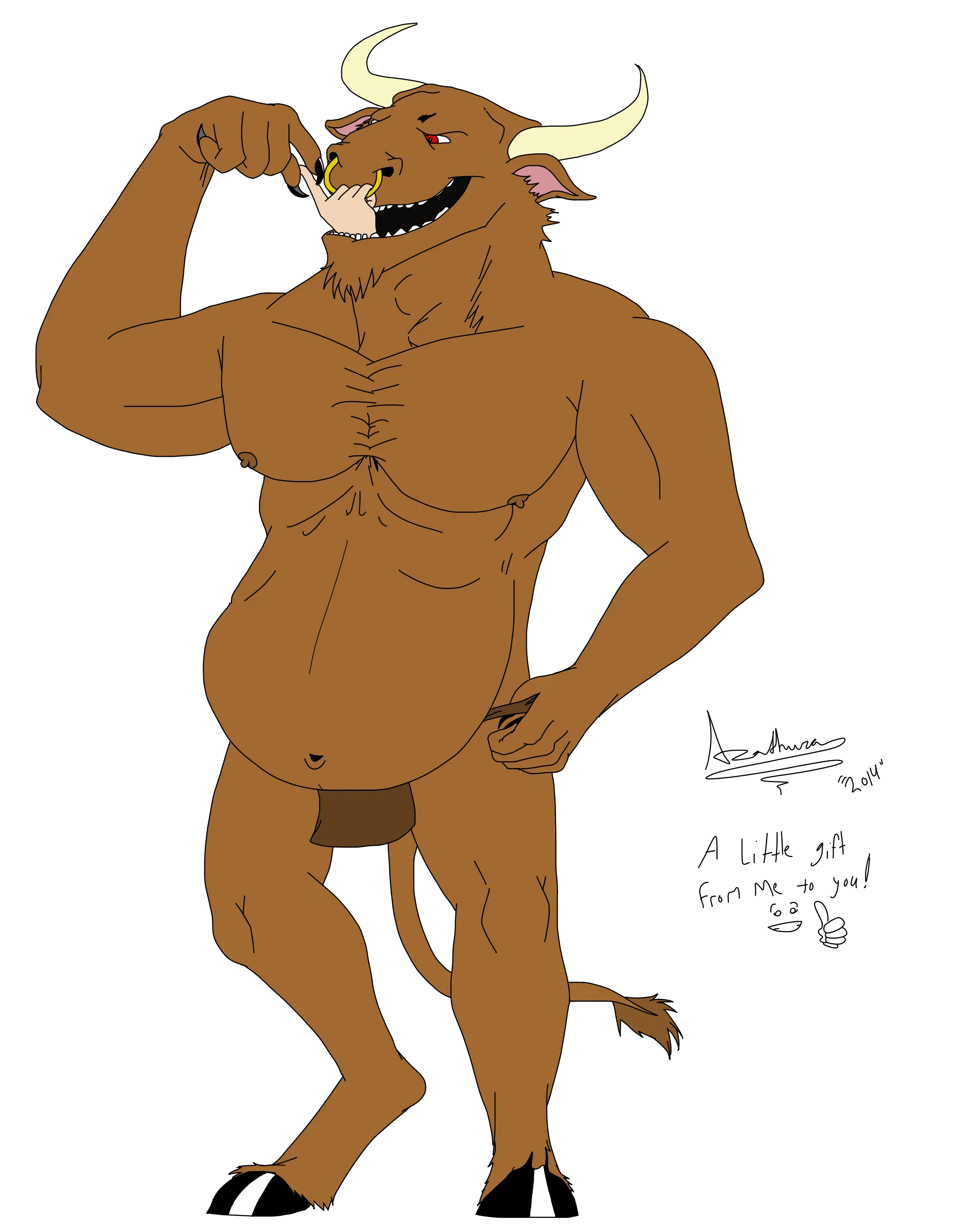 Muscular Minotaur Character