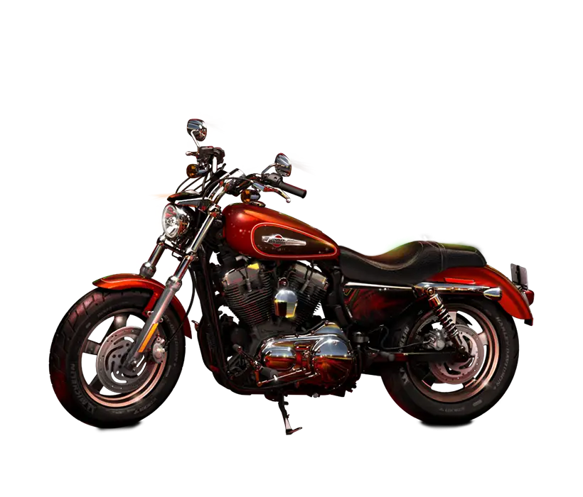 Red Motorcycle Side View