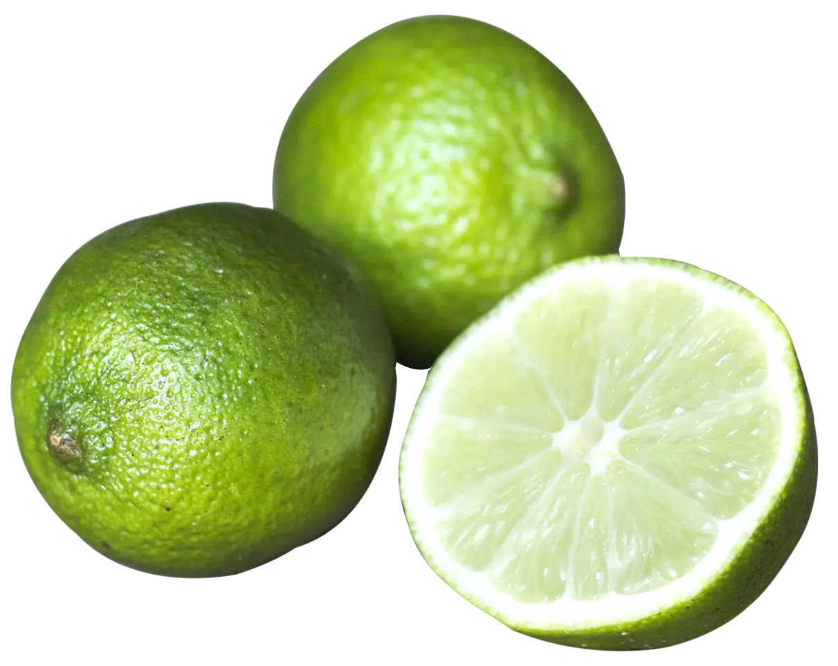 Green Fresh Limes with Halved Lime