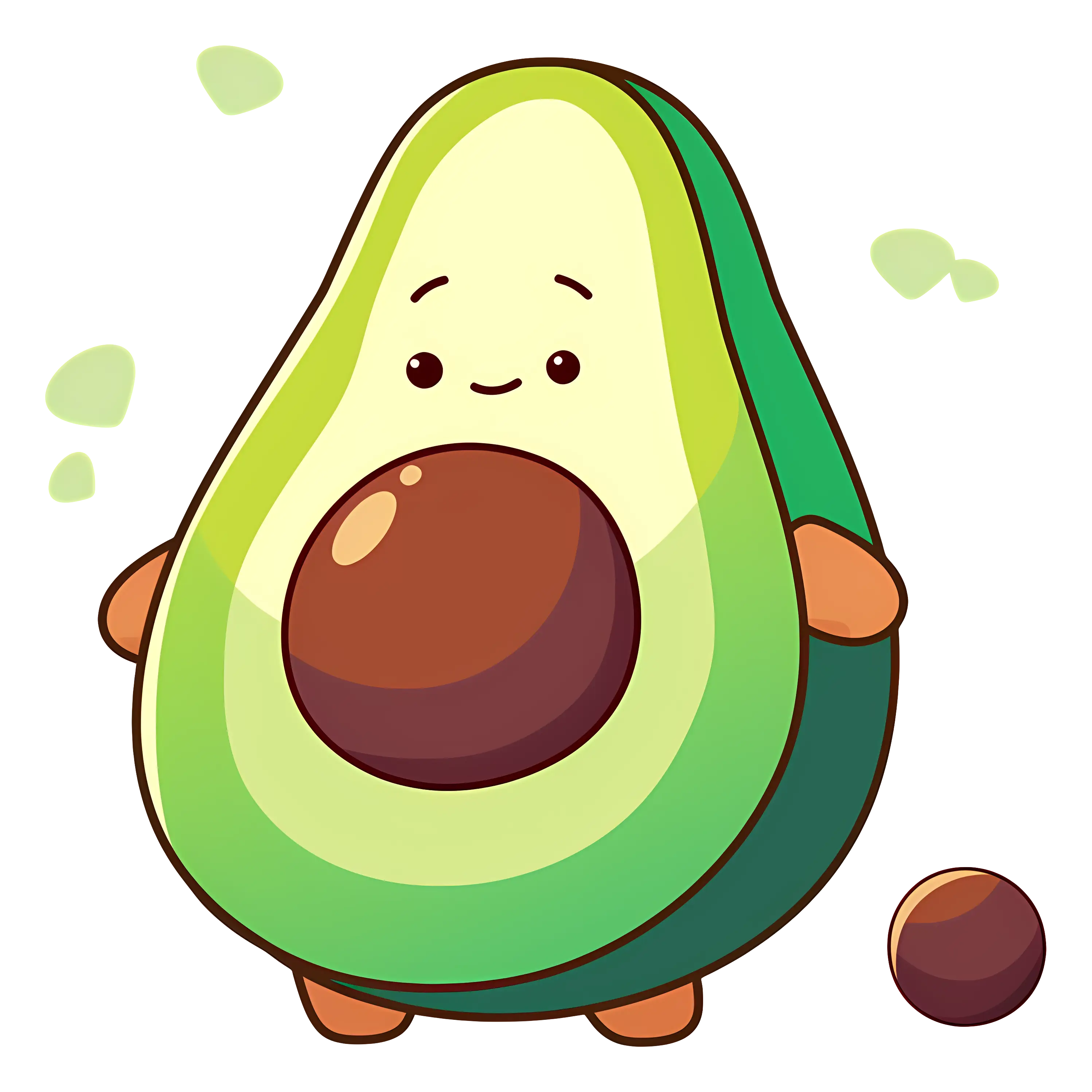 Cute Cartoon Avocado Character