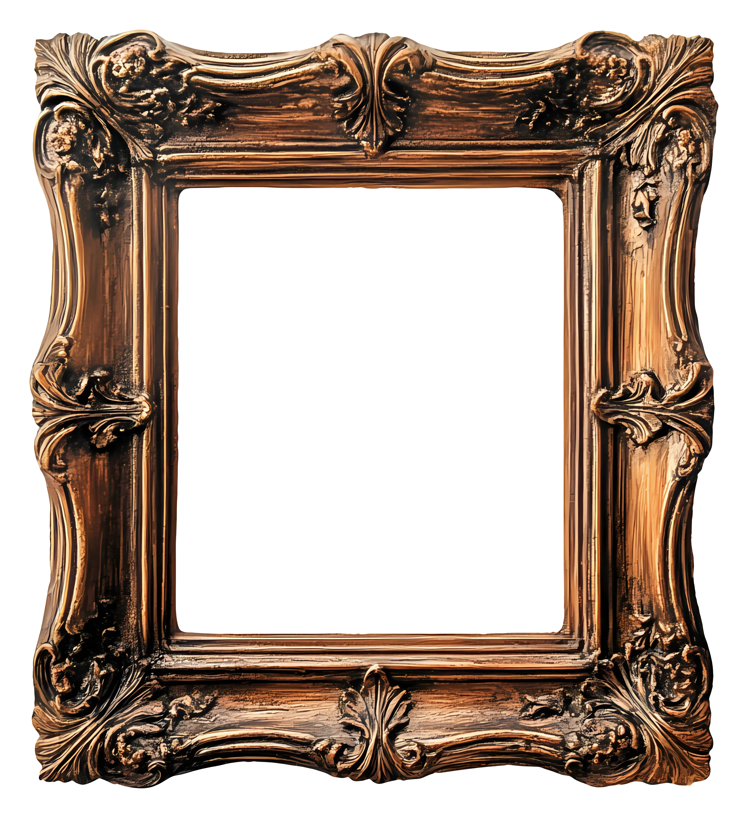 Antique Ornate Wooden Photo Frame