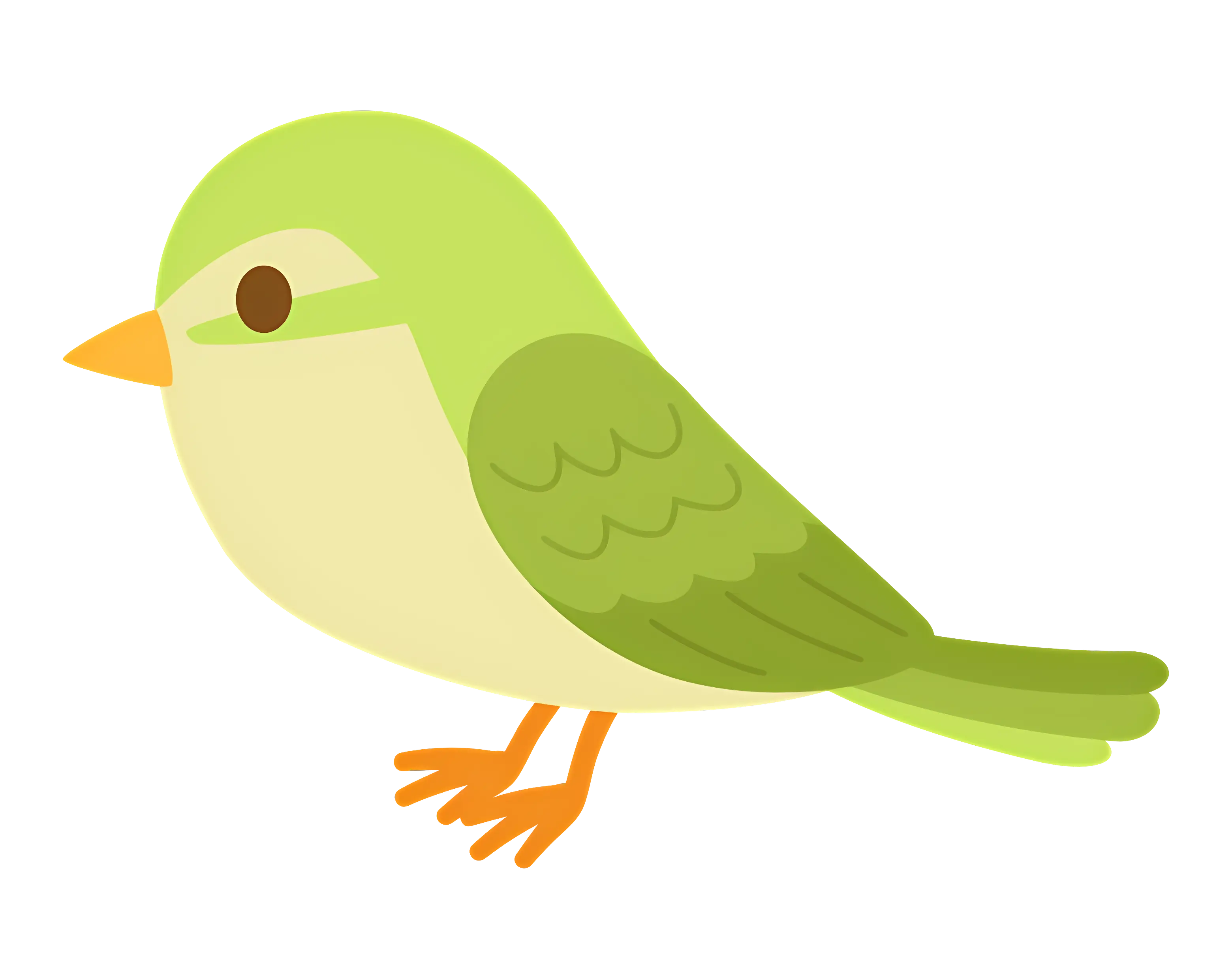 Cute Green Bird Illustration