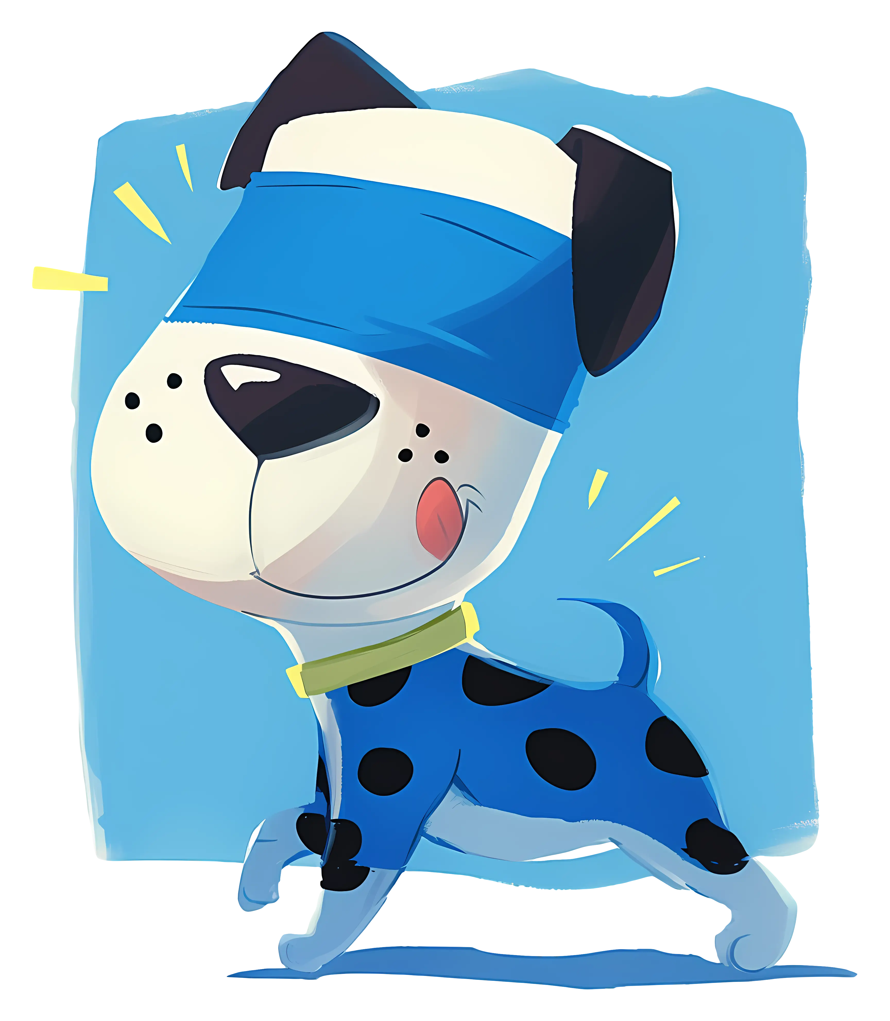 Playful Cartoon Dog with Spots