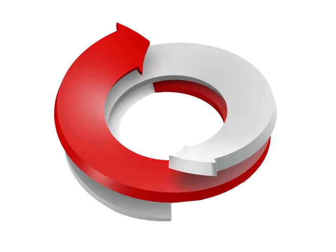 Red and White Circular Arrows