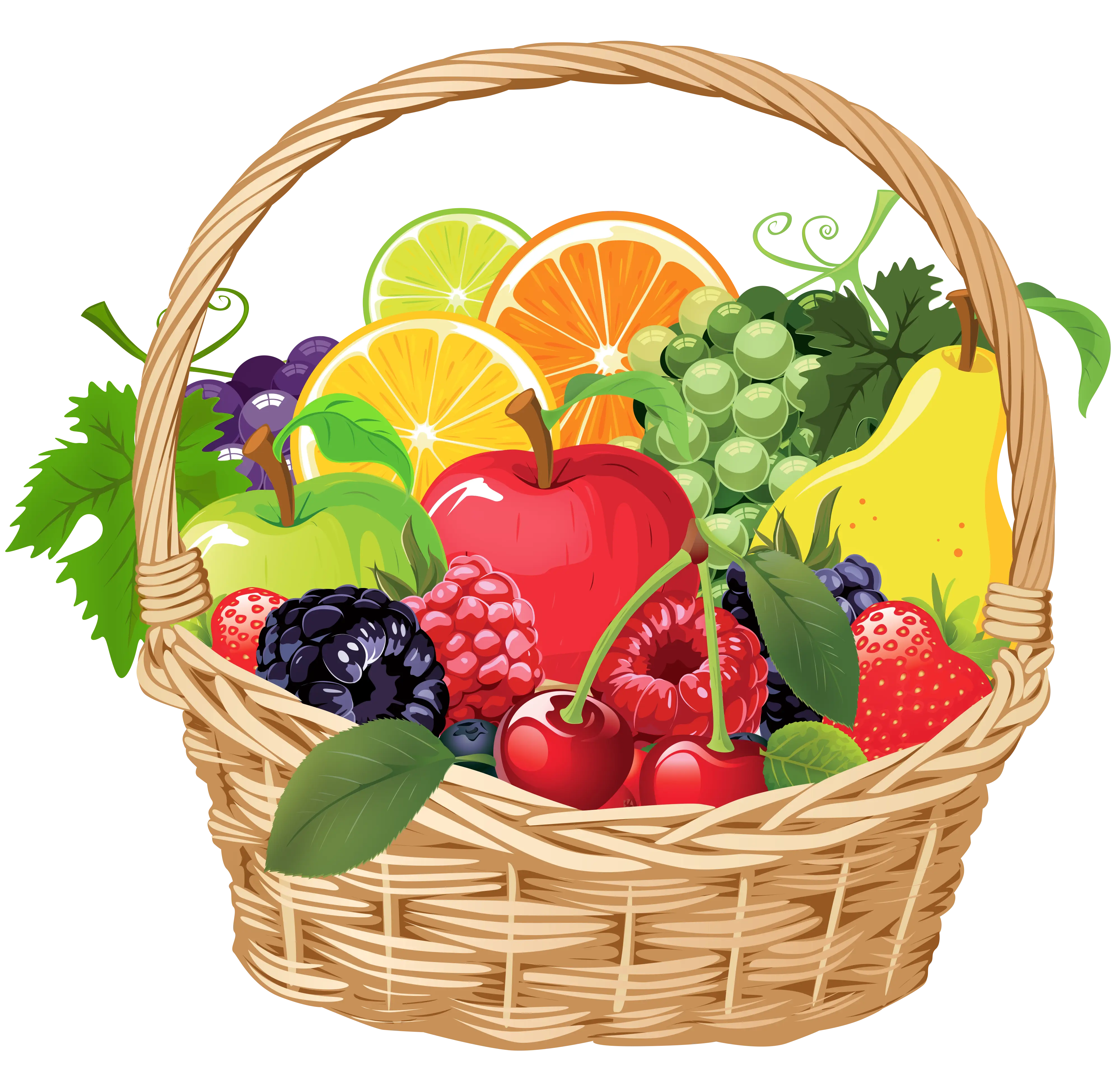 Basket Full of Fresh Fruits