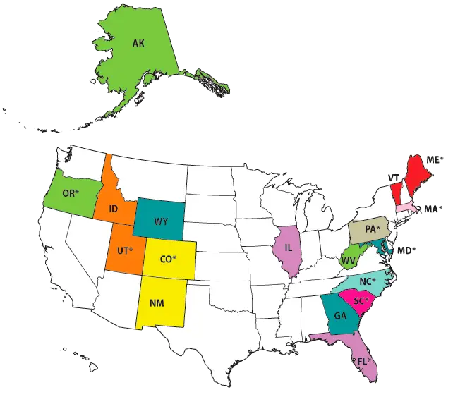 Color-Coded United States Map Illustration