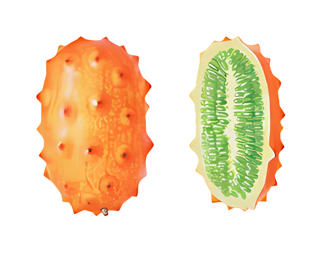 Kiwano Fruit Whole and Sliced